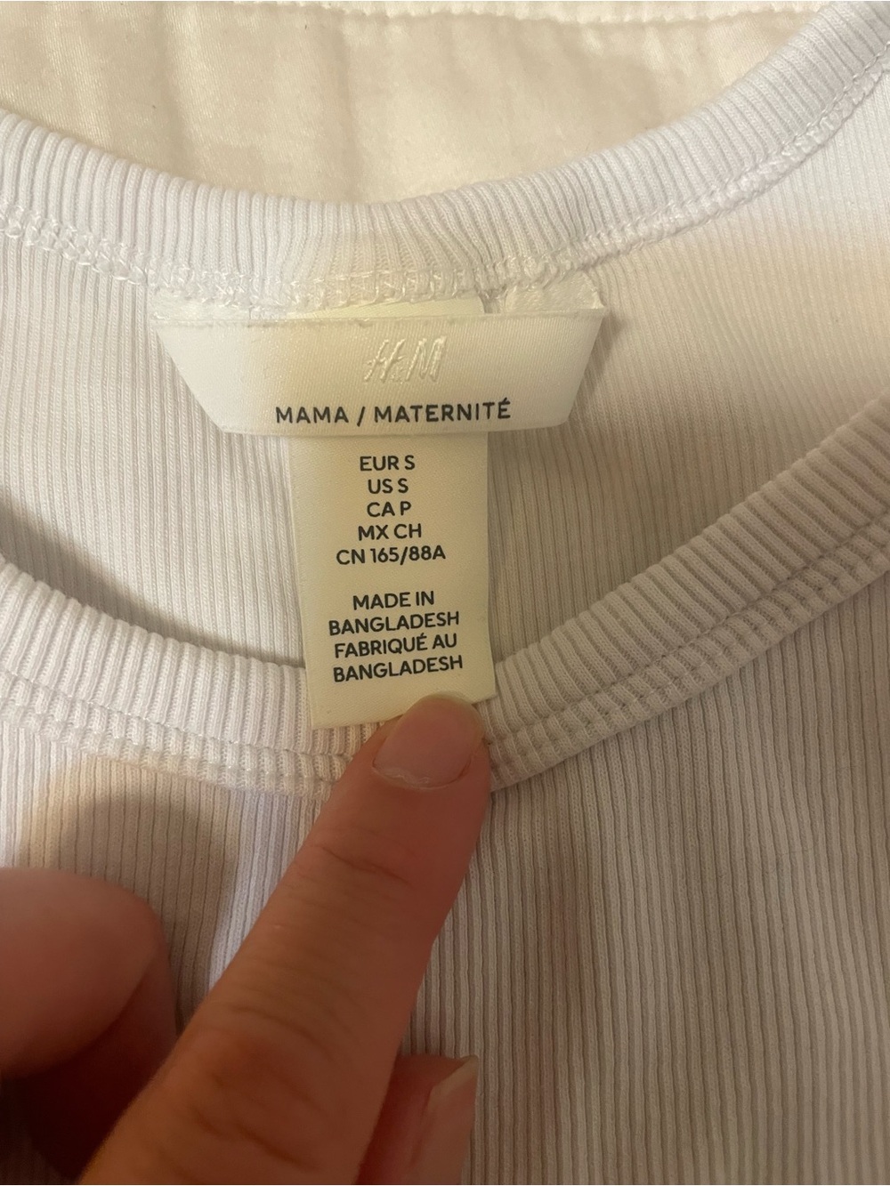 H&M MAMA White Ribbed Nursing Tank Top